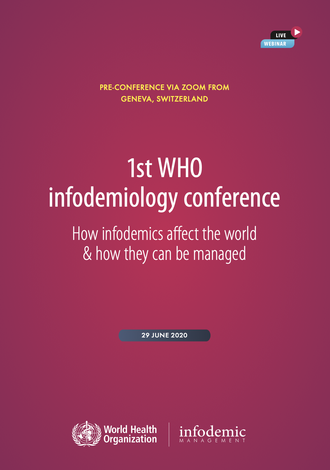 1st WHO infodemiology conference brochure  cover
