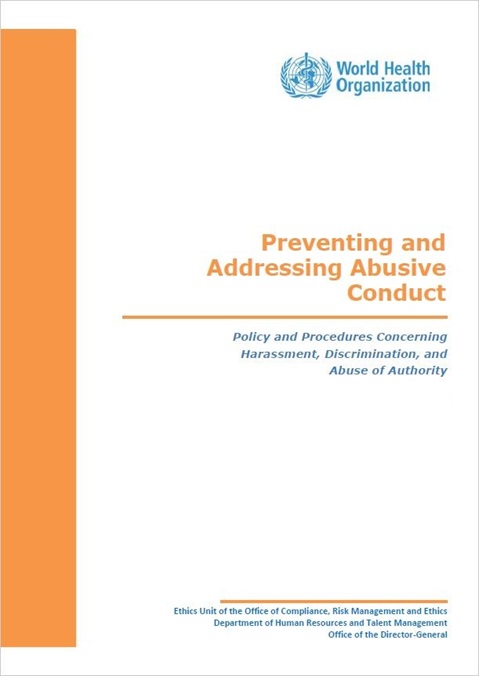 WHO Policy on Preventing and Addressing Abusive Conduct