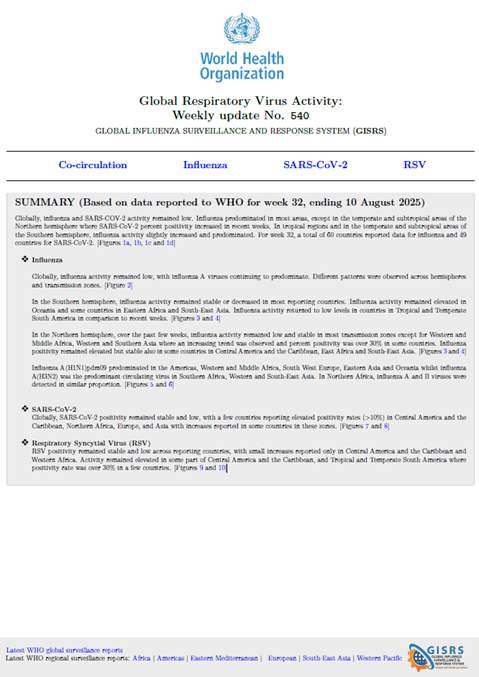 Influenza Update N° 540