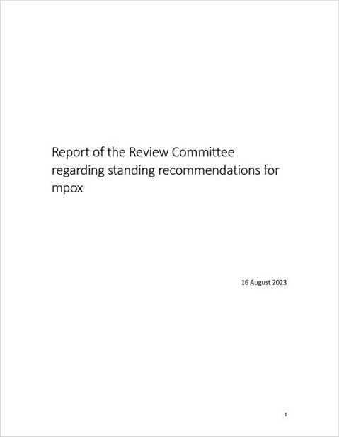 Report of the Review Committee regarding standing recommendations for mpox