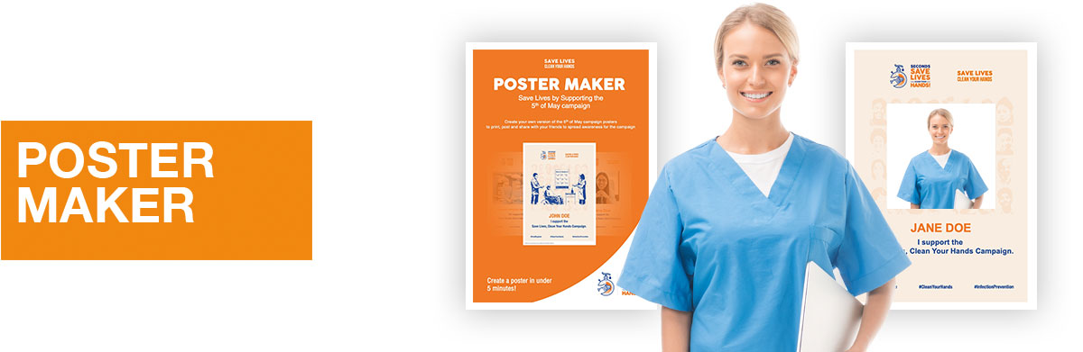 A thumbnail image of how the poster maker can be used for world hand hygiene day