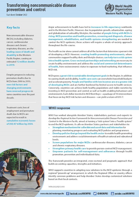 Transforming noncommunicable disease prevention and control